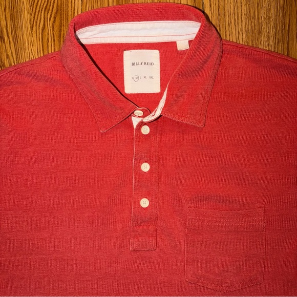 Billy Reid Orange Polo Shirt Medium - Picture 3 of 6